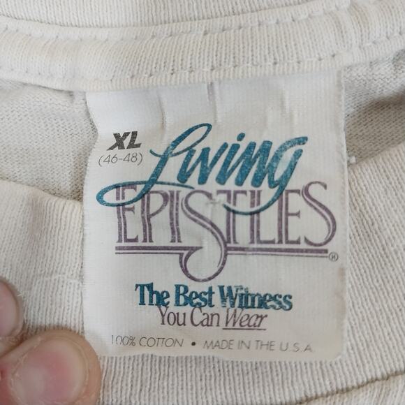 VINTAGE 1992 Living Epistles Double Sided PRAY Shirt XL Single Stitch - Picture 7 of 13